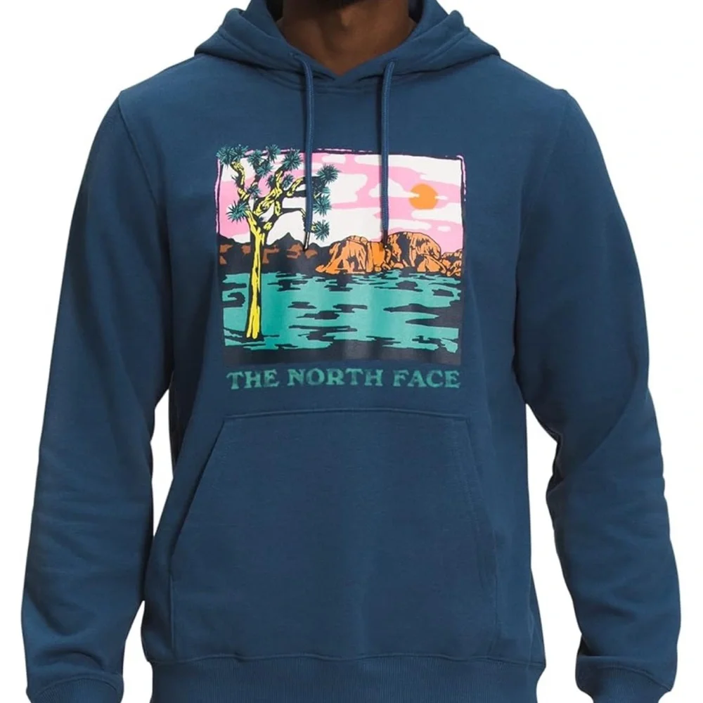 THE NORTH FACE Men's Graphic Injection Hoodie, Shady Blue/Wasabi, Medium‎